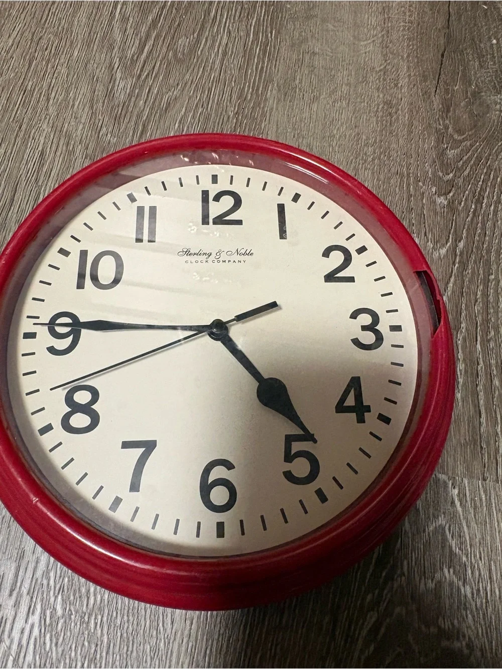 Sterling & Noble Red Round Wall Clock - Bold Retro Style